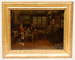 19th Century Oil - Evening At The Tavern