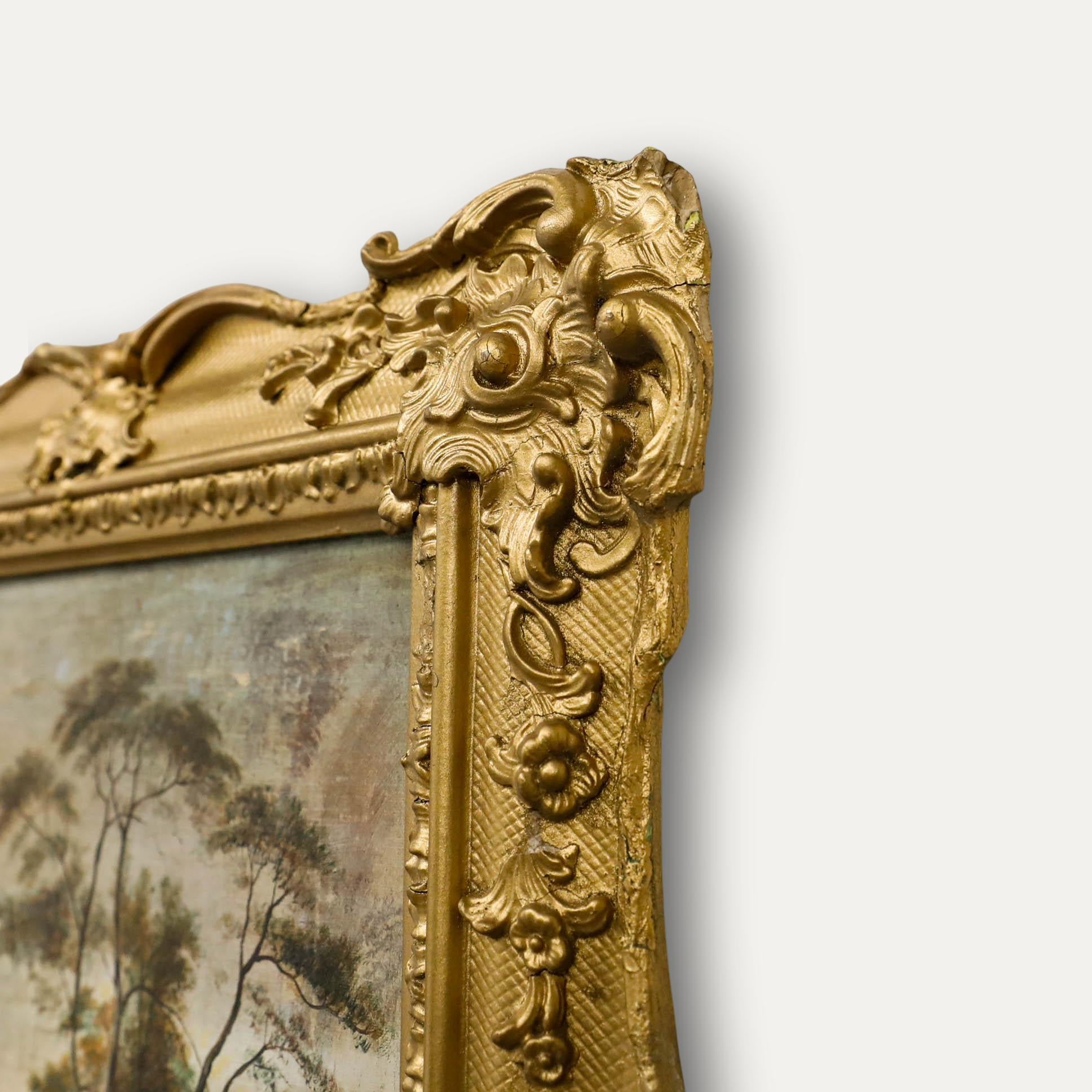 Öl des 19. Jahrhunderts - Brennholz holen im Angebot 1