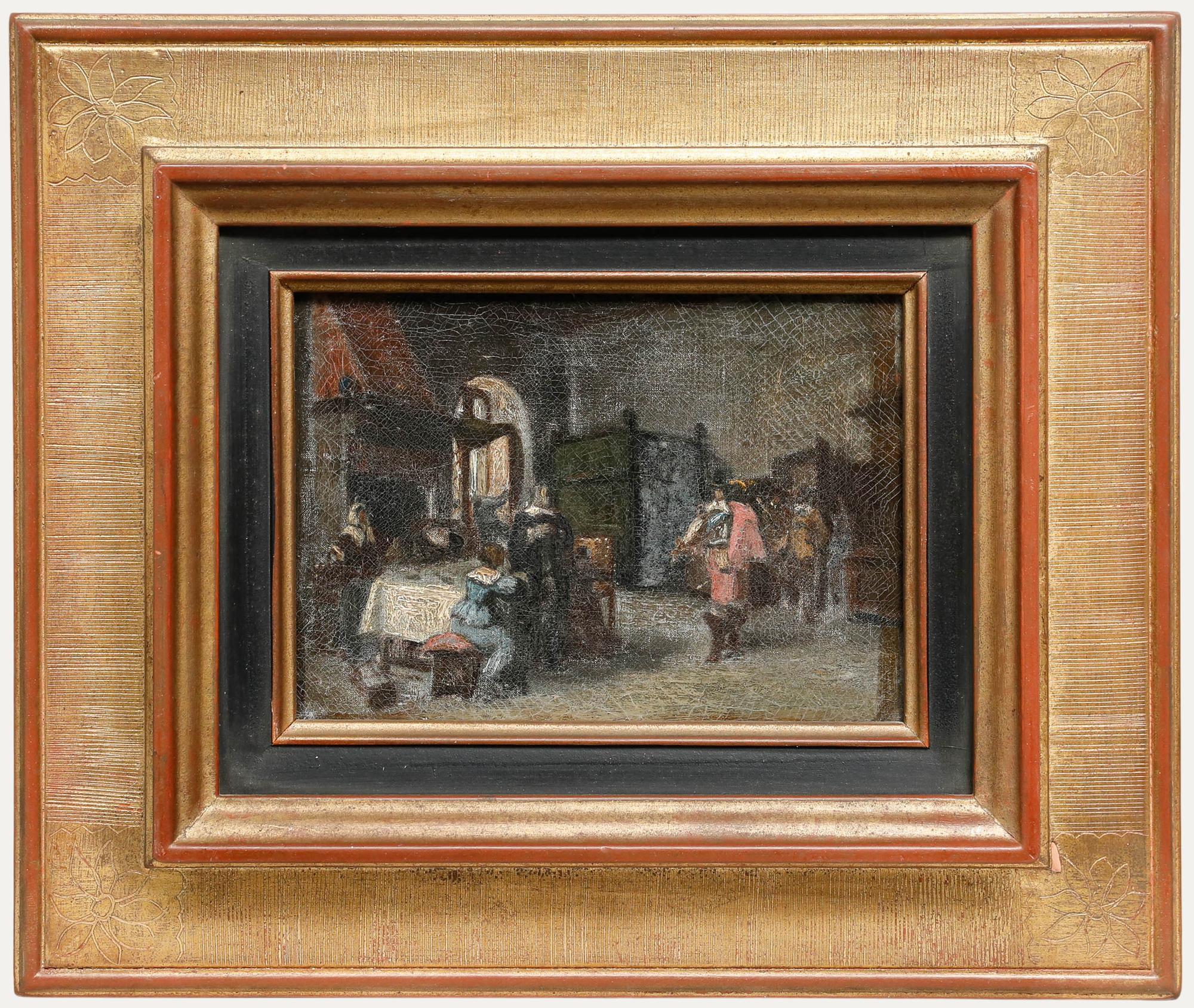 Interior Painting di Unknown - Olio del XIX secolo - French Reception Room