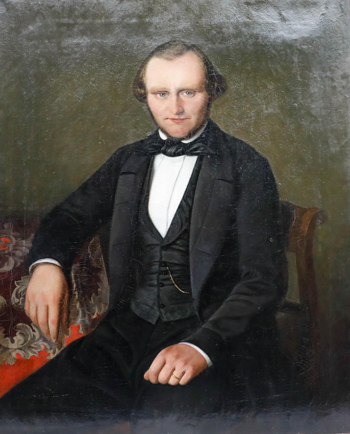 19th Century Oil - Gentleman of the House - Painting by Unknown