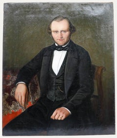 Óleo del siglo XIX - Caballero de la casa