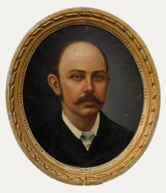 Antique 19th Century Oil - Gentleman with a Moustache