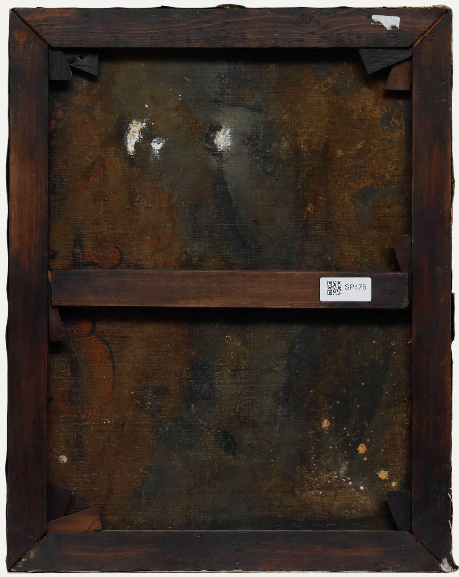 19th Century Oil - Immaculate Heart of the Virgin Mary - Black Figurative Painting by Unknown