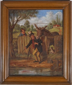 Used 19th Century Oil - Jack Fishing A Bite