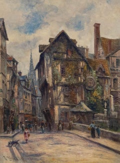 Olio del XIX secolo - La Rue Saint Rouen