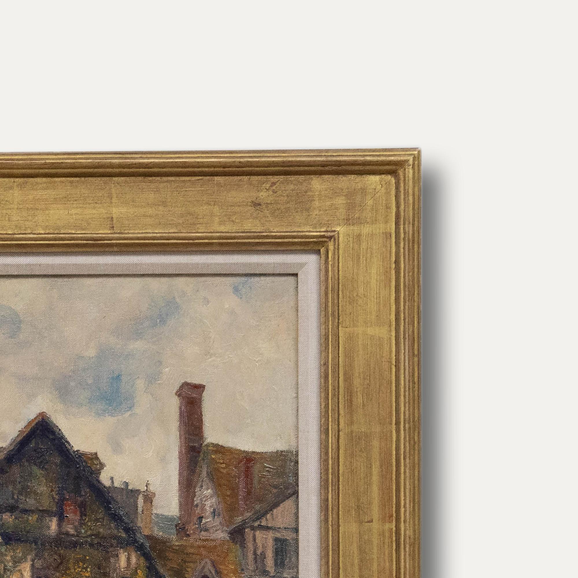 19th Century Oil - La Rue Saint Rouen For Sale 1