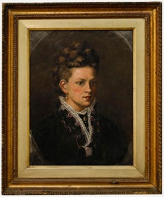 19th Century Oil - Lady in a Lace Collar