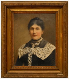 19th Century Oil - Lady in a Lace Shawl