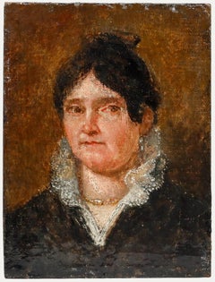 Antique 19th Century Oil - Lady with the Lace Collar