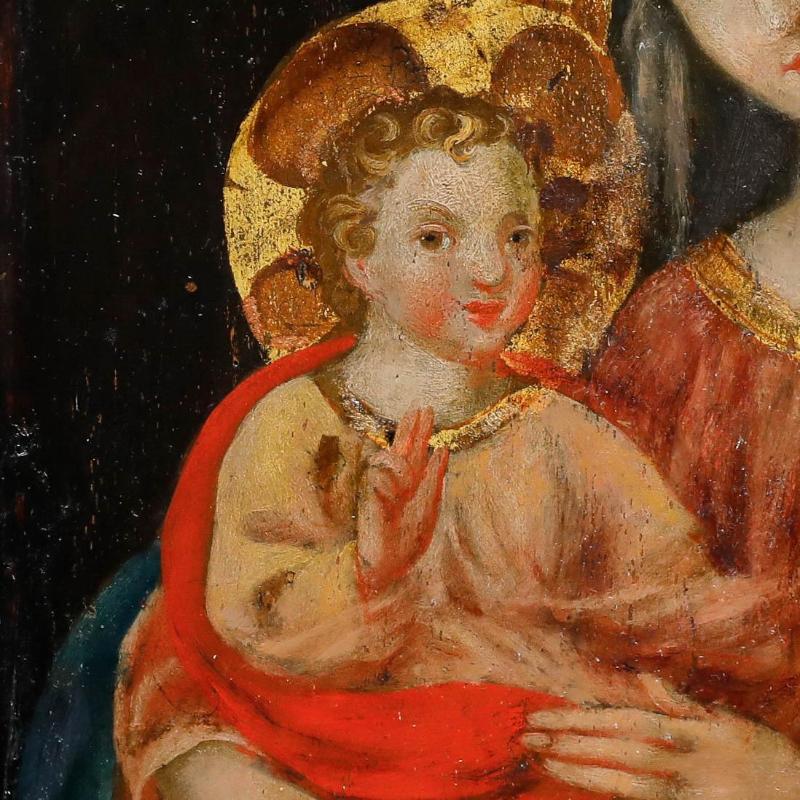 Óleo del siglo XIX - Madonna y Niño en venta 1
