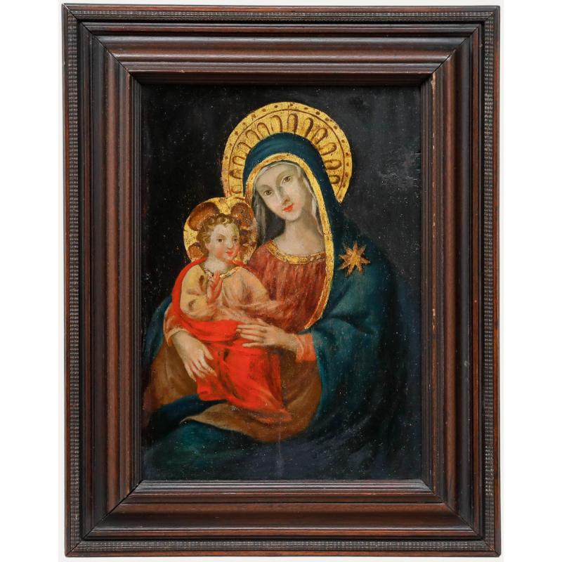 Óleo del siglo XIX - Madonna y Niño