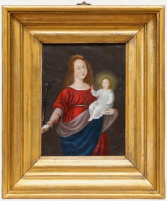 Huile du 19e siècle - Madonna et Child