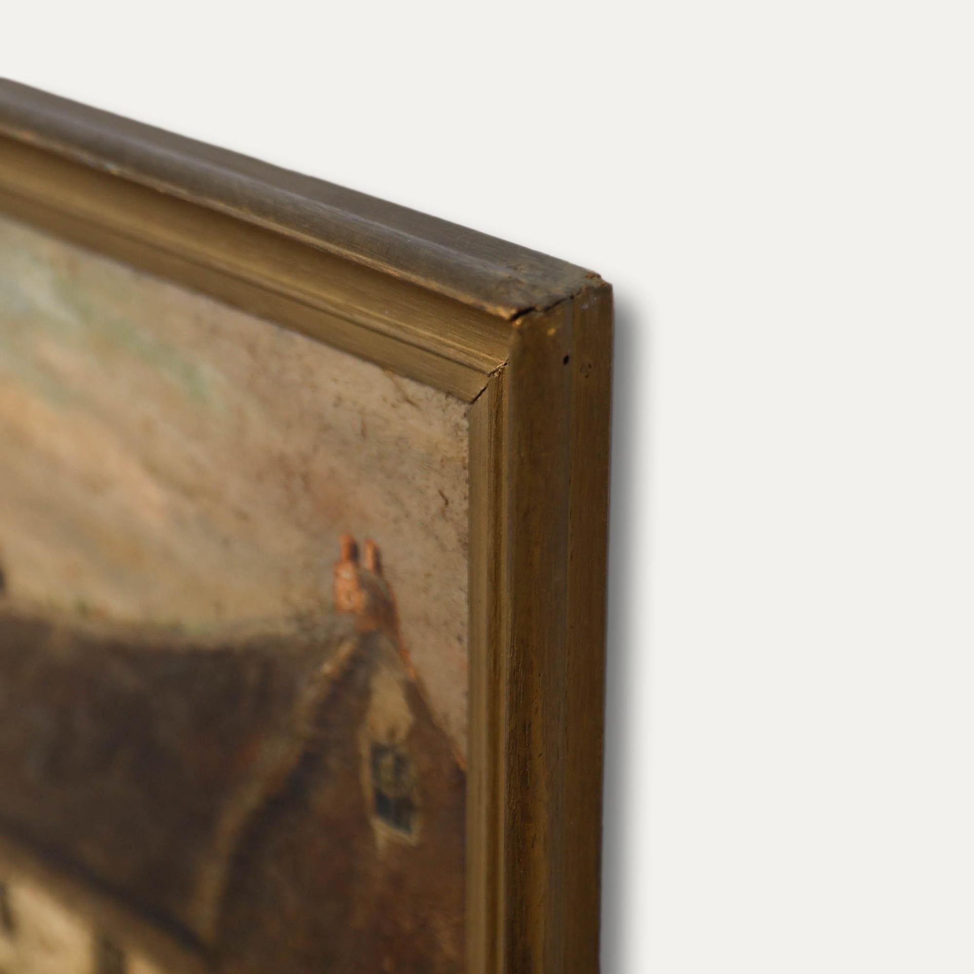 Huile du 19e siècle - Matinée à la ferme en vente 1