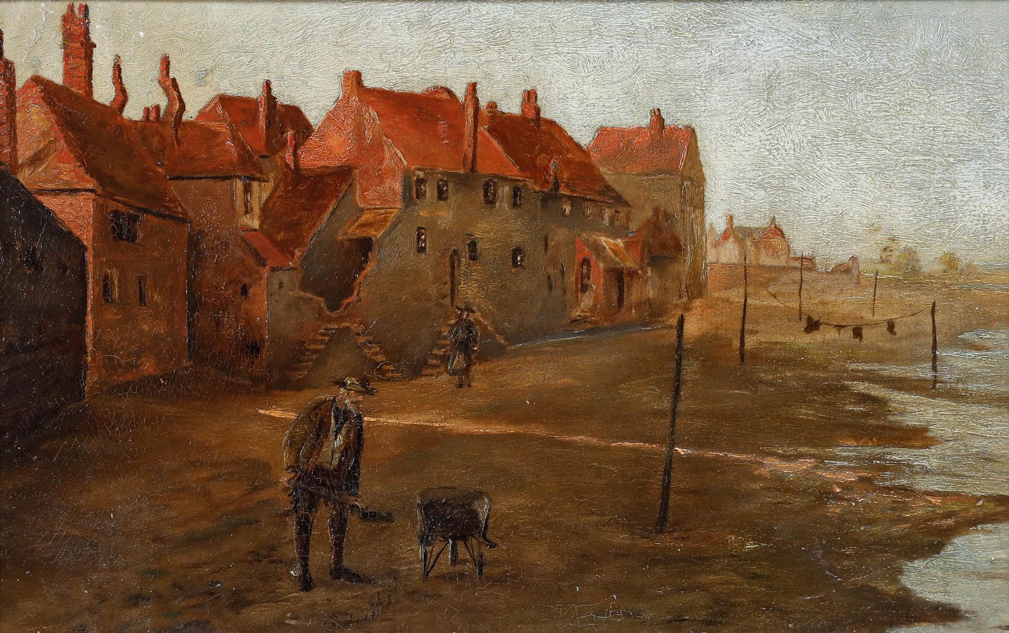 19th Century Oil - Morning on the Cornish Coast - Painting by Unknown