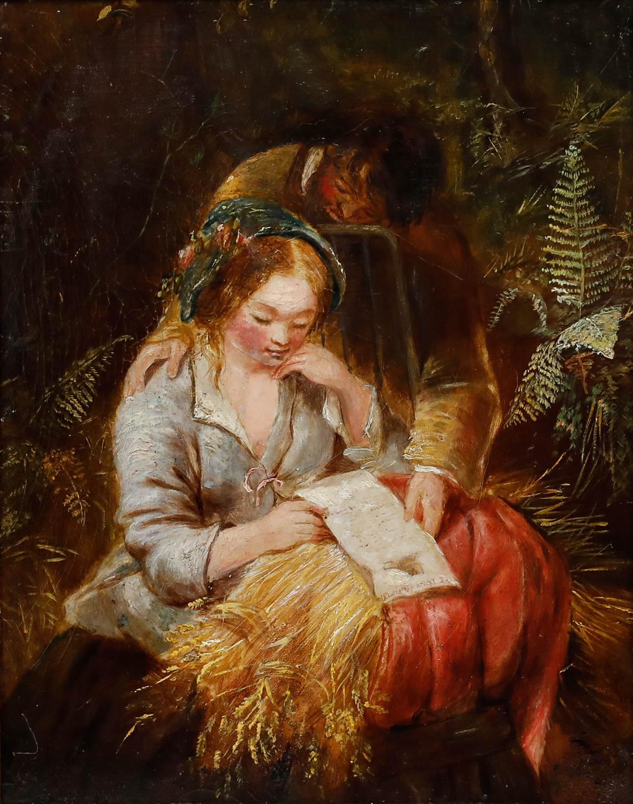 19th Century Oil - Now Polly - Painting by Unknown