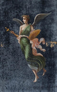19th Century Oil - Nymph with a Shield