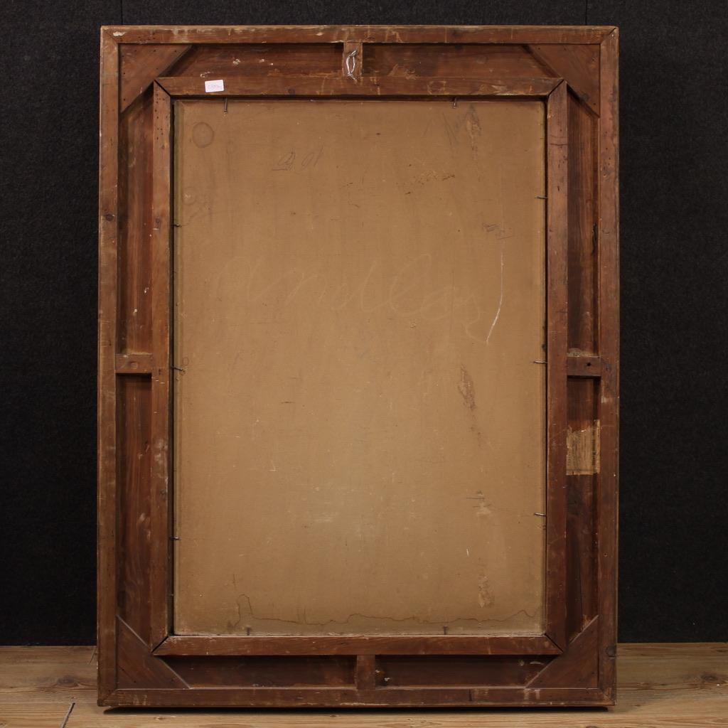 19th Century Oil on Board Signed C. Huber Austrian Painting Genre Scene, 1880 For Sale 7