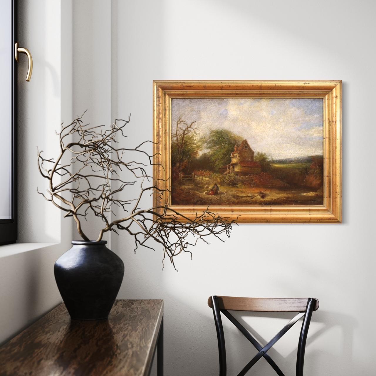 19th Century Oil on Canvas American Signed and Dated Painting Landscape, 1854 in vendita 12