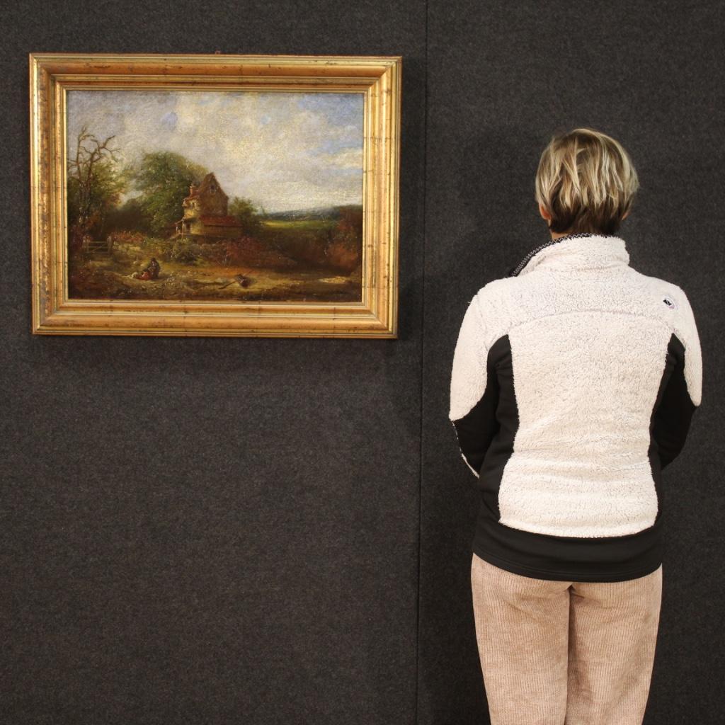 19th Century Oil on Canvas American Signed and Dated Painting Landscape, 1854 in vendita 13