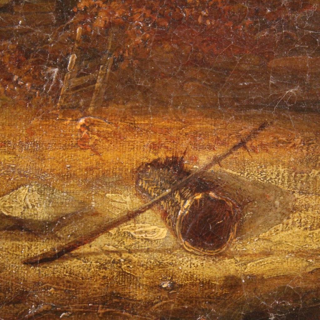 19th Century Oil on Canvas American Signed and Dated Painting Landscape, 1854 in vendita 4