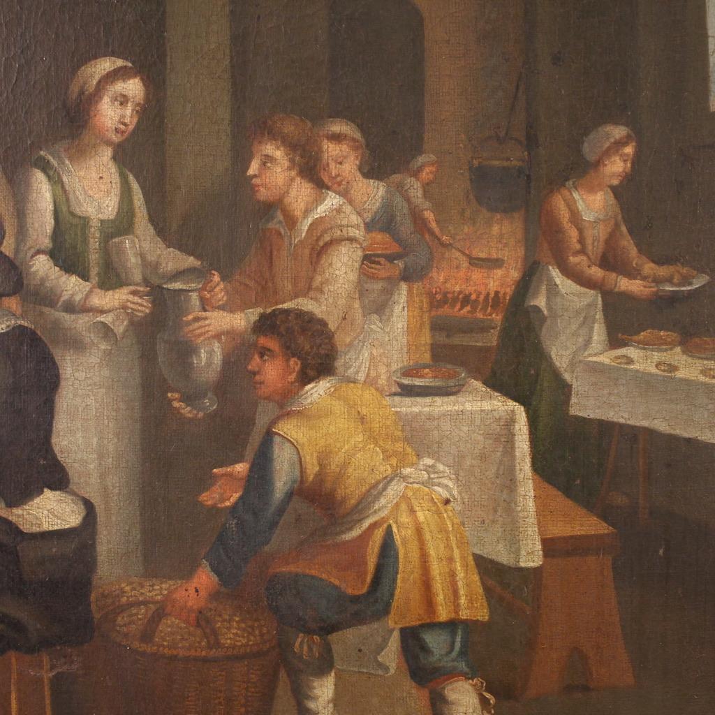 19. Jahrhundert Öl auf Leinwand Französisch Malerei Genre-Szene mit Hochzeit, 1830 im Angebot 7
