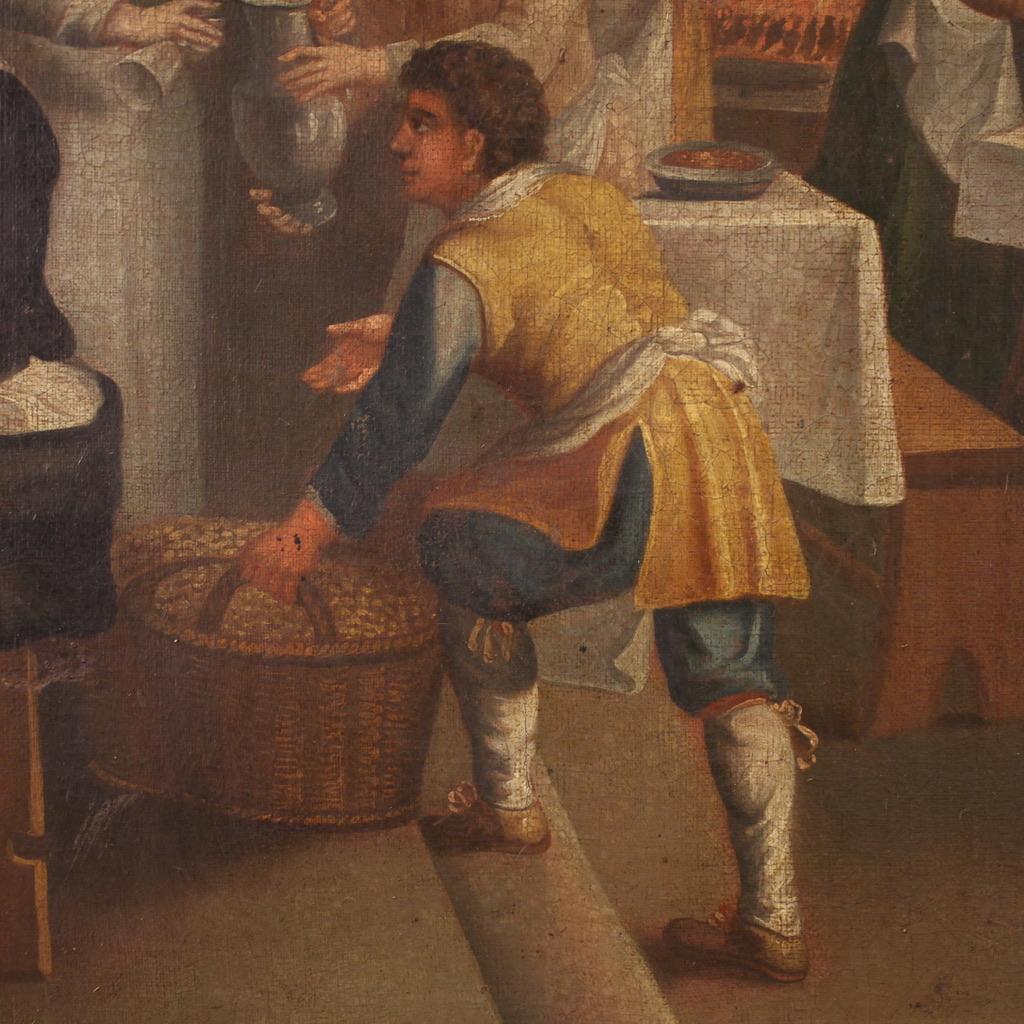 19. Jahrhundert Öl auf Leinwand Französisch Malerei Genre-Szene mit Hochzeit, 1830 im Angebot 4