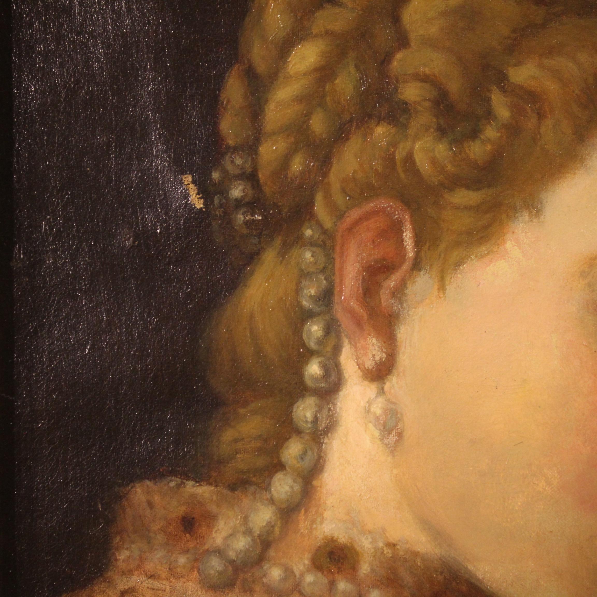 19th Century Oil on Canvas German Noblewoman Portrait Painting, 1880 in vendita 10