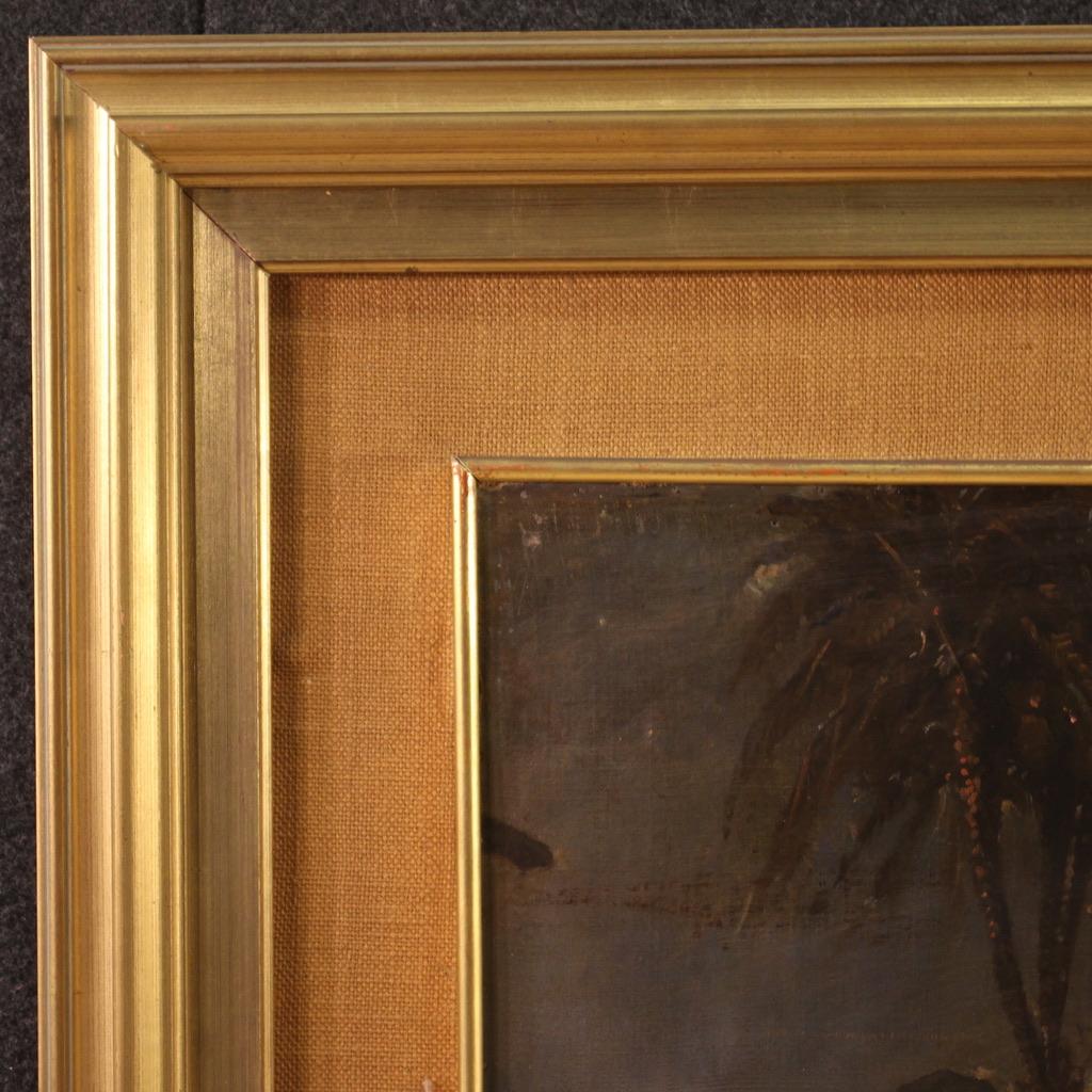 siglo XIX Óleo sobre Lienzo Pintura Religiosa Antigua Italiana San Antonio 1860 en venta 9