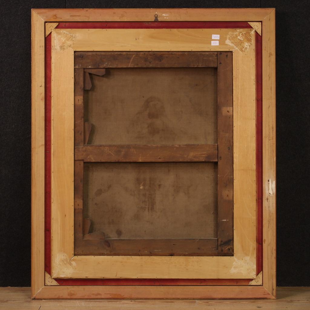 siglo XIX Óleo sobre Lienzo Pintura Religiosa Antigua Italiana San Antonio 1860 en venta 11