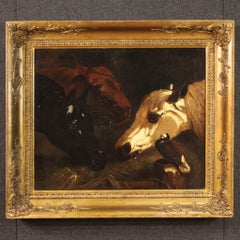 19. Jahrhundert Öl auf Leinwand Italienische Pferde Gemälde, 1820