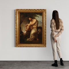 huile sur toile du XIXe siècle Peinture mythologique italienne Philoctète blessé