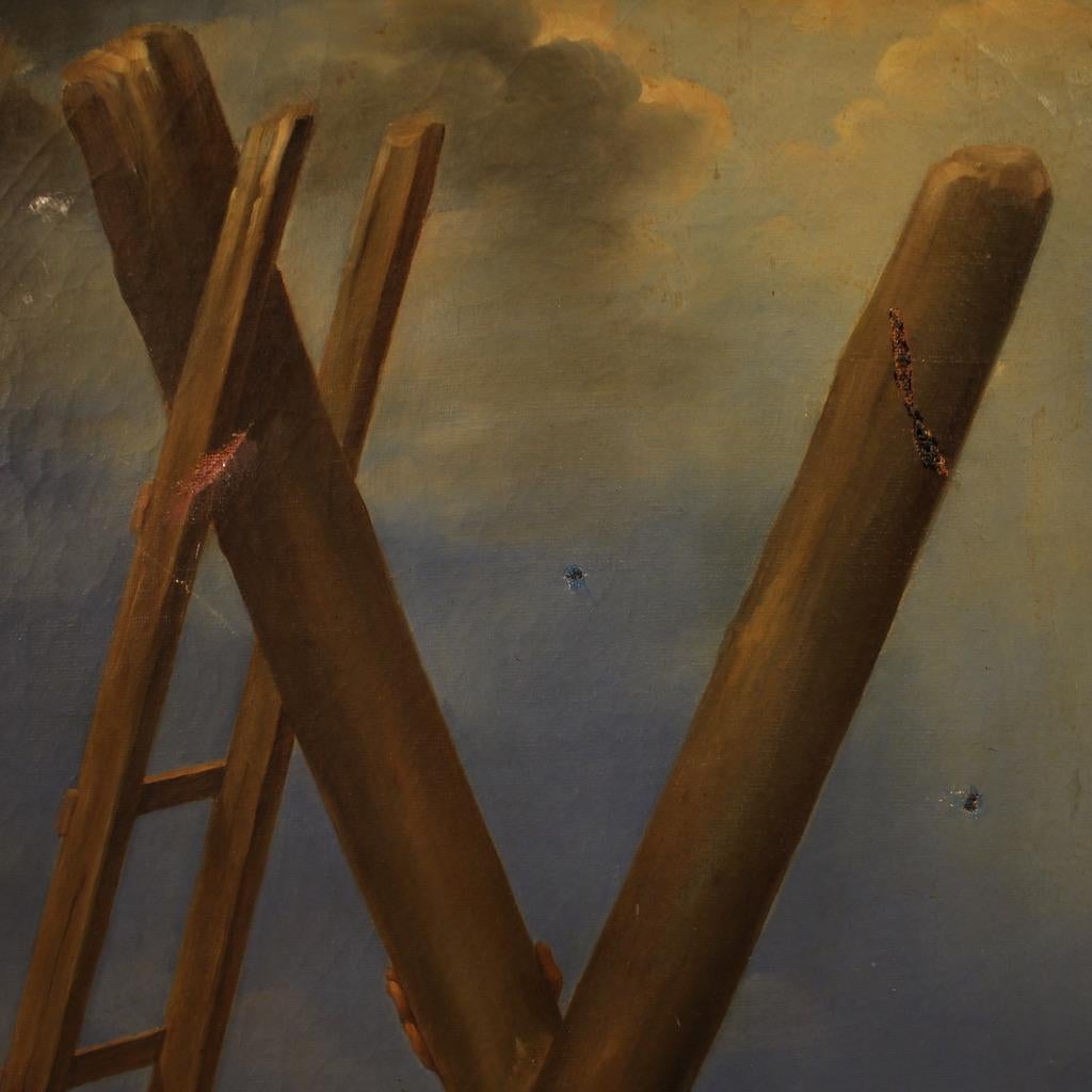 siglo XIX Óleo sobre lienzo Pintura religiosa italiana Martirio de San Andrés 8