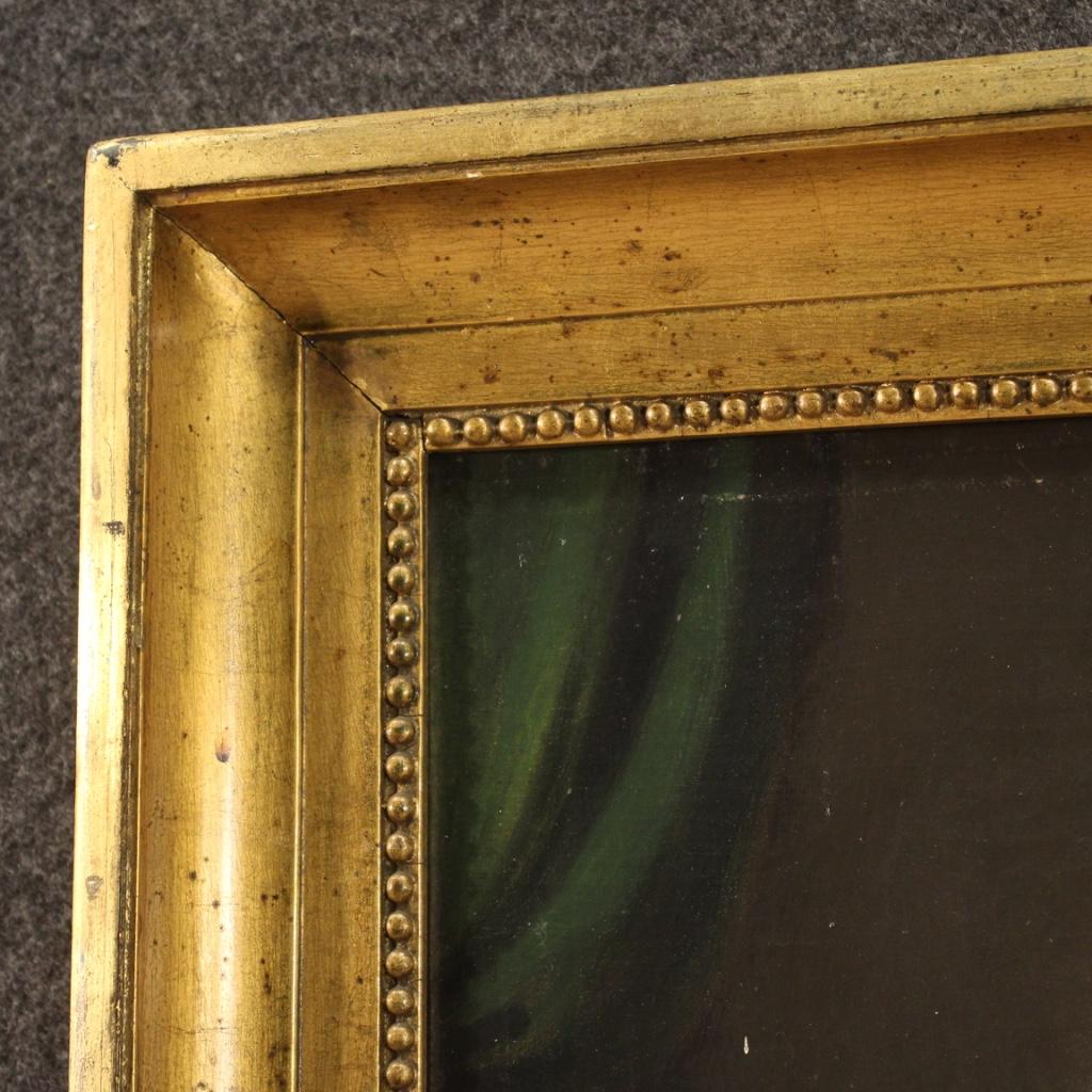 óleo sobre lienzo del siglo XIX Pintura de retrato de joven dama italiana, 1850 en venta 8