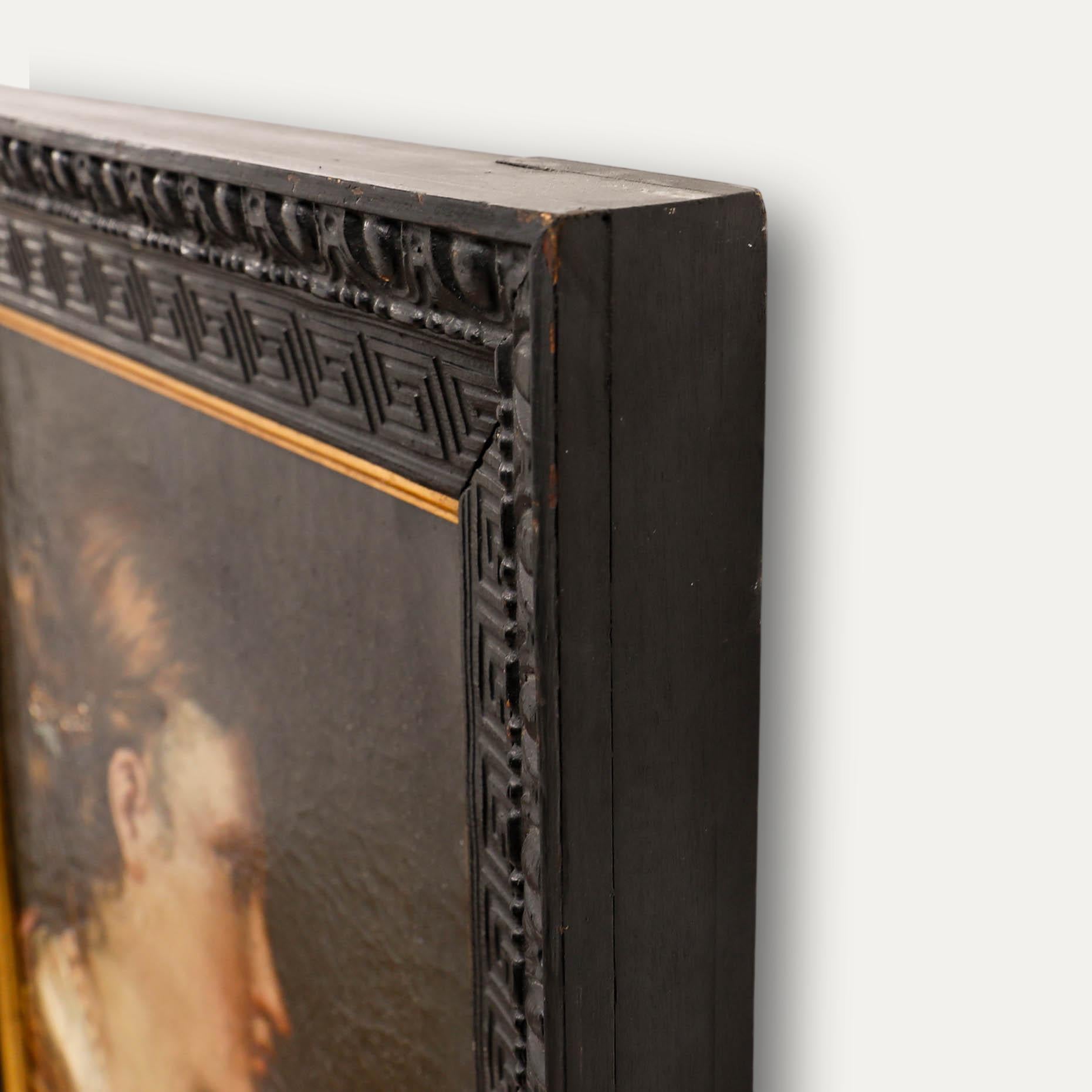 Óleo del siglo XIX - Portrait de Femme en venta 1