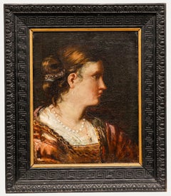 Óleo del siglo XIX - Portrait de Femme