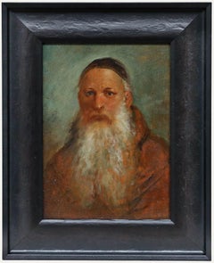 Huile du 19e siècle - Portrait d'un moine barbu