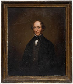 Antique 19th Century Oil - Portrait of A Gentleman