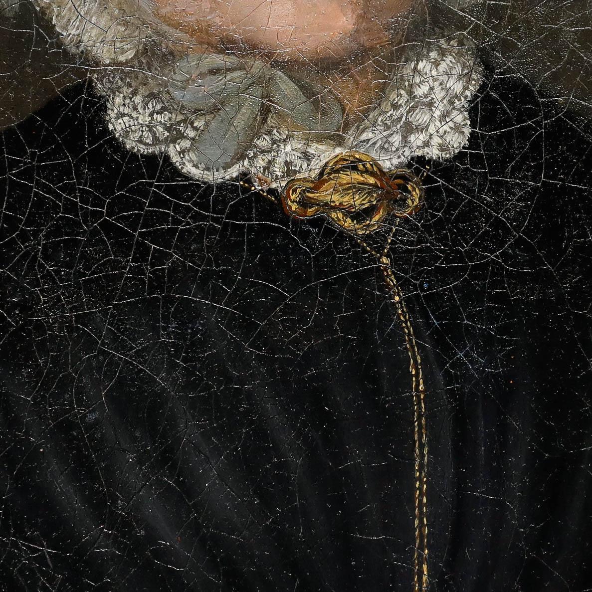 19th Century Oil - Portrait of a Lady with Lace Cap For Sale 1