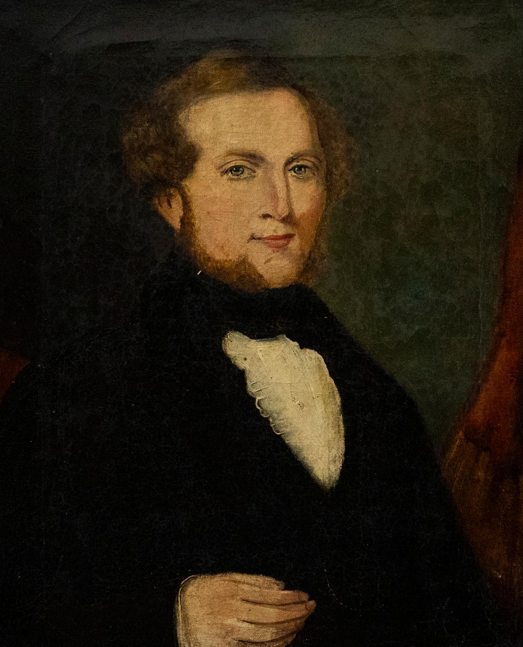 19th Century Oil - Portrait of a Victorian Gentleman - Painting by Unknown