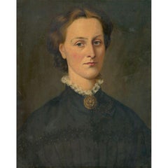 19th Century Oil - Portrait of a Young Woman