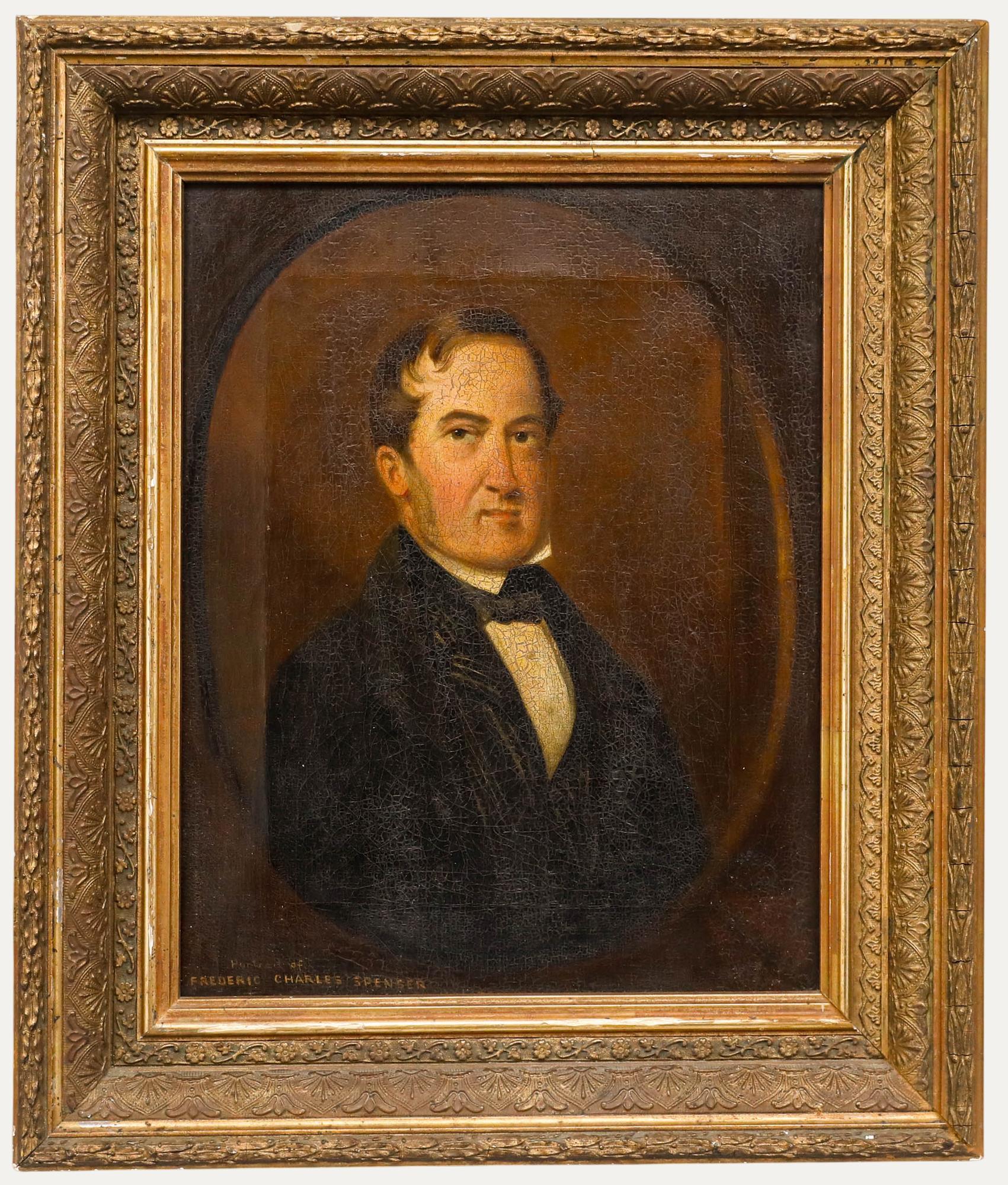 Unknown Portrait Painting - 19th Century Oil - Portrait of Frederic Charles Spenser