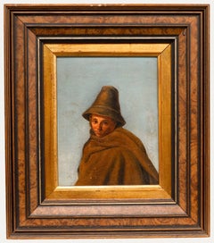 19th Century Oil - Portrait of Man with Hat