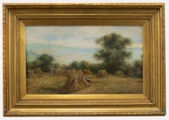 19th Century Oil - Resting in the Haystacks