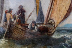 19th Century Oil - Retrieving The Lobster Pots
