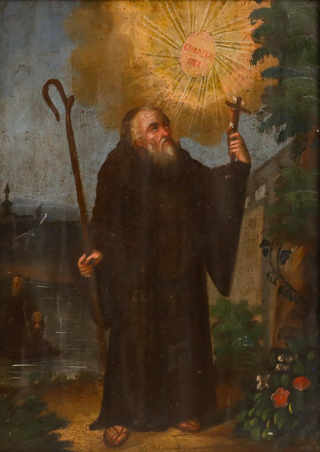 Óleo del siglo XIX - San Francisco de Paula - Painting de Unknown