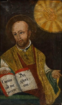 19th Century Oil - Saint Ignatius of Loyola