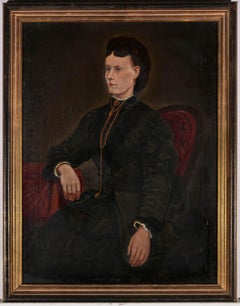 19th Century Oil - Seated Victorian Lady