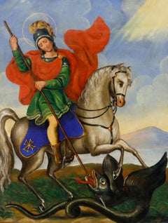 19th Century Oil - St George and St. Florian
