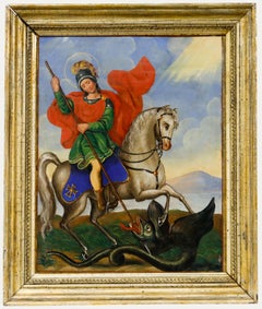 19th Century Oil - St George and St. Florian