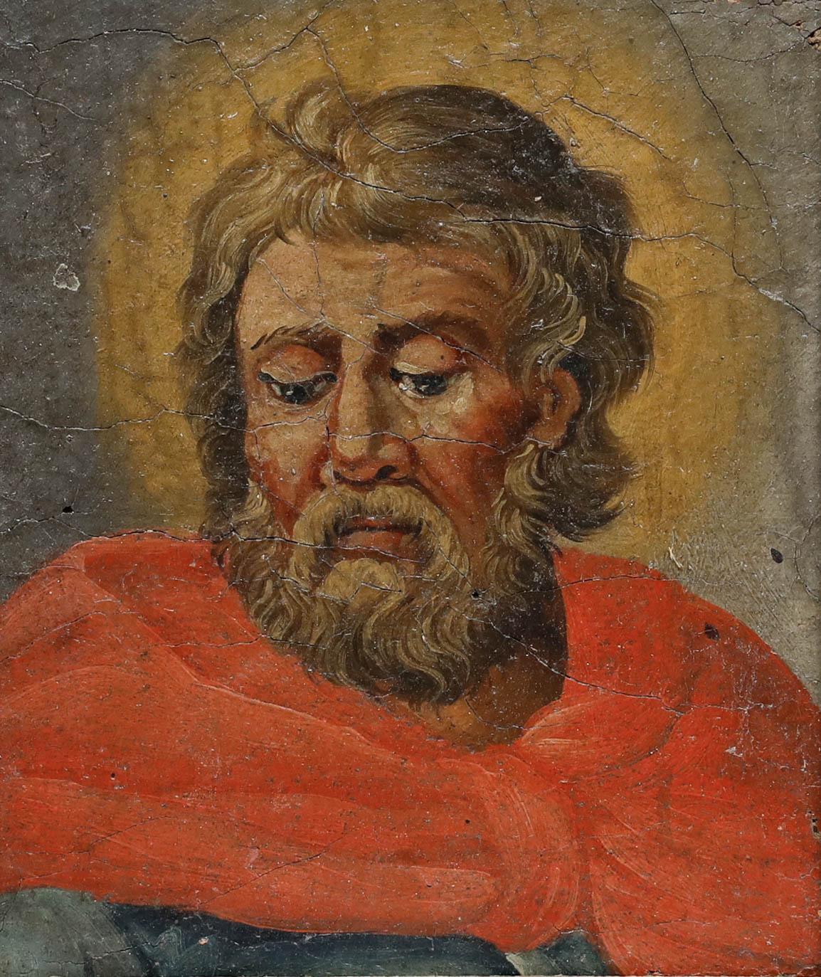 19th Century Oil - Study of a Saint - Painting by Unknown